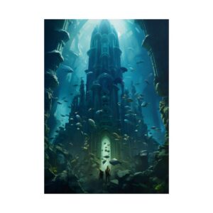 Submerged Gothic Cathedral Poster