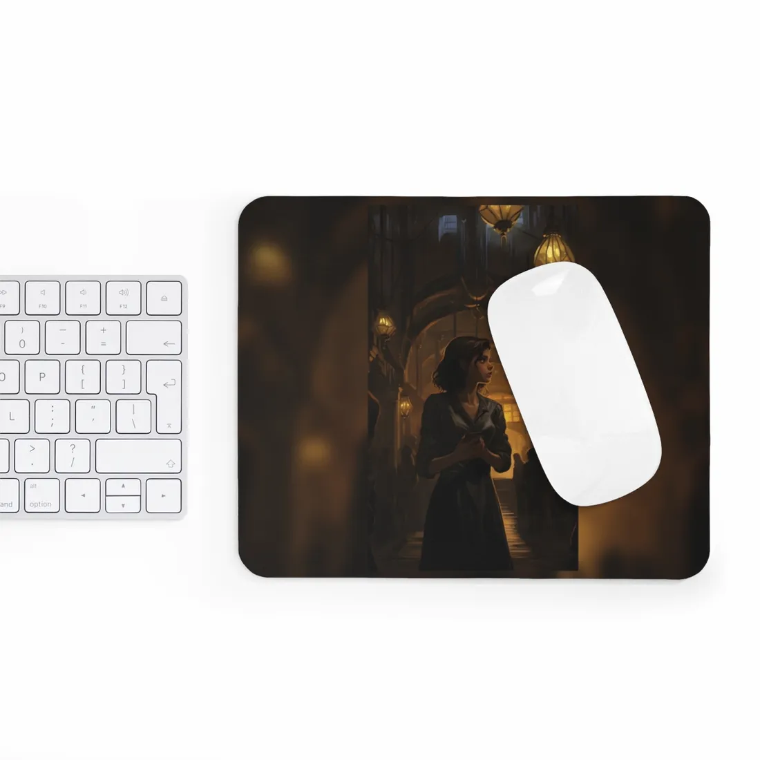 Sunny Day Reflection: Person in White - Mouse Pad