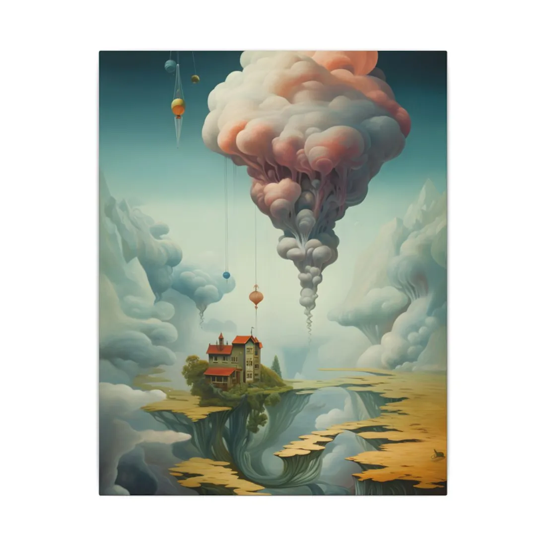 Surreal Dream World: Psychedelic Artistic Visions in a Fantastical Landscape - Canvas