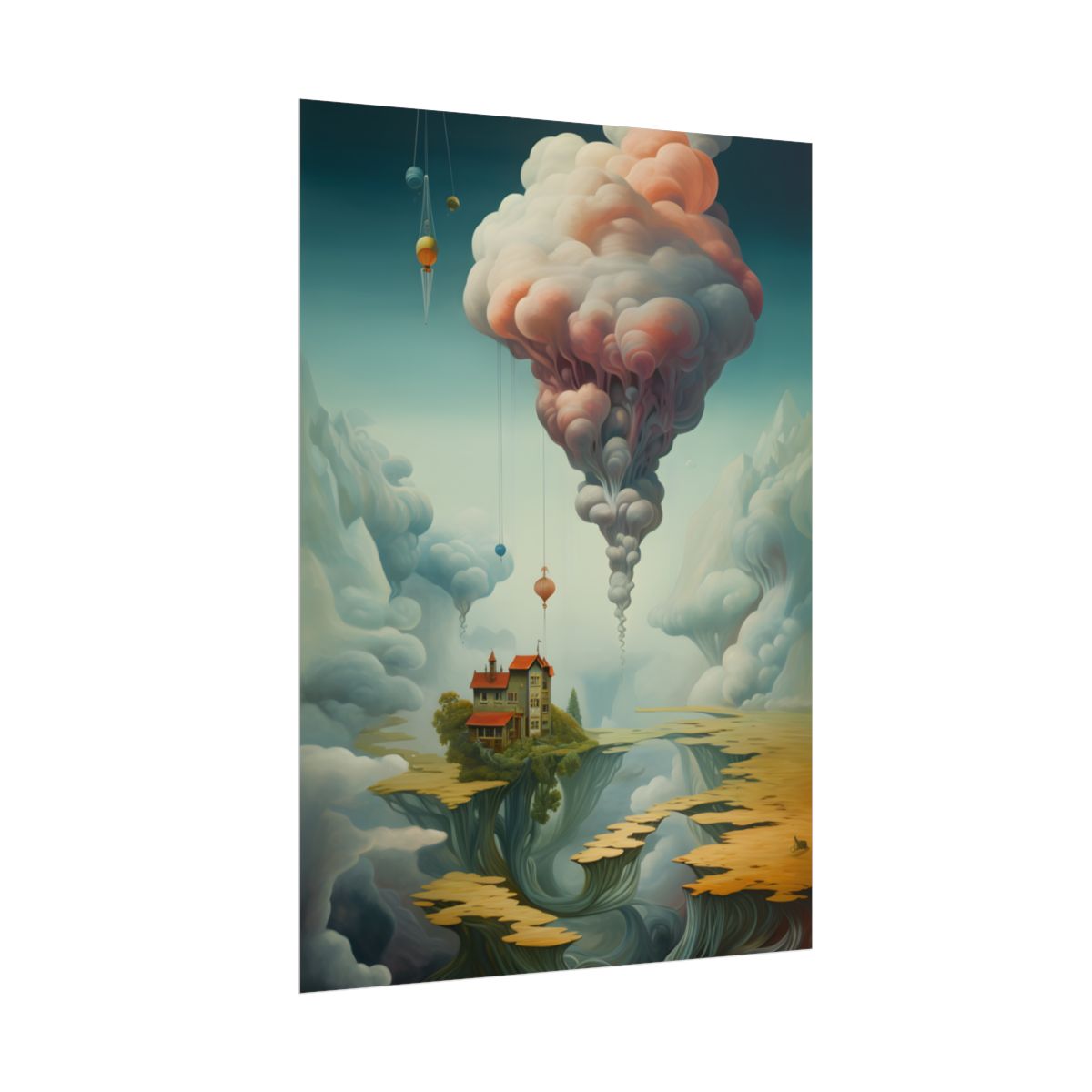 Surreal Dream World: Psychedelic Artistic Visions in a Fantastical Landscape - Poster