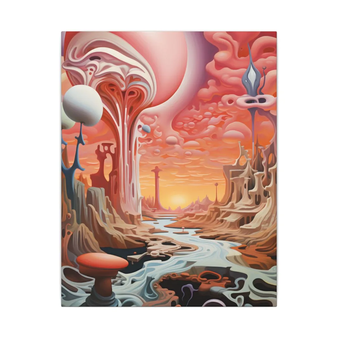 Surreal Dream World: Psychedelic Digital Art - Canvas