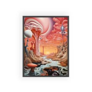 Surreal Pink Landscape Framed Poster
