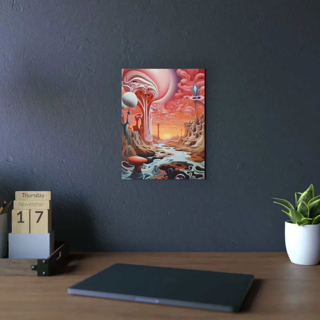 Surreal Dream World: Psychedelic Digital Art - Metal Poster