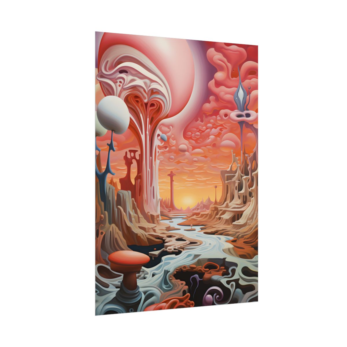 Surreal Dream World: Psychedelic Digital Art - Poster
