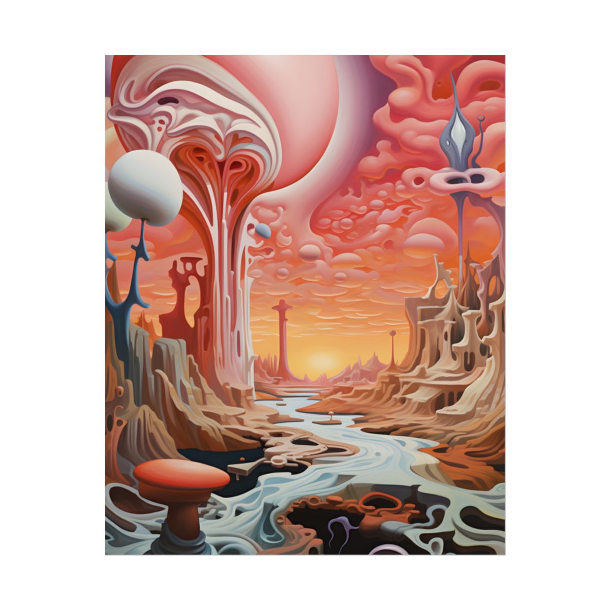 Surreal Dream World: Psychedelic Digital Art - Poster