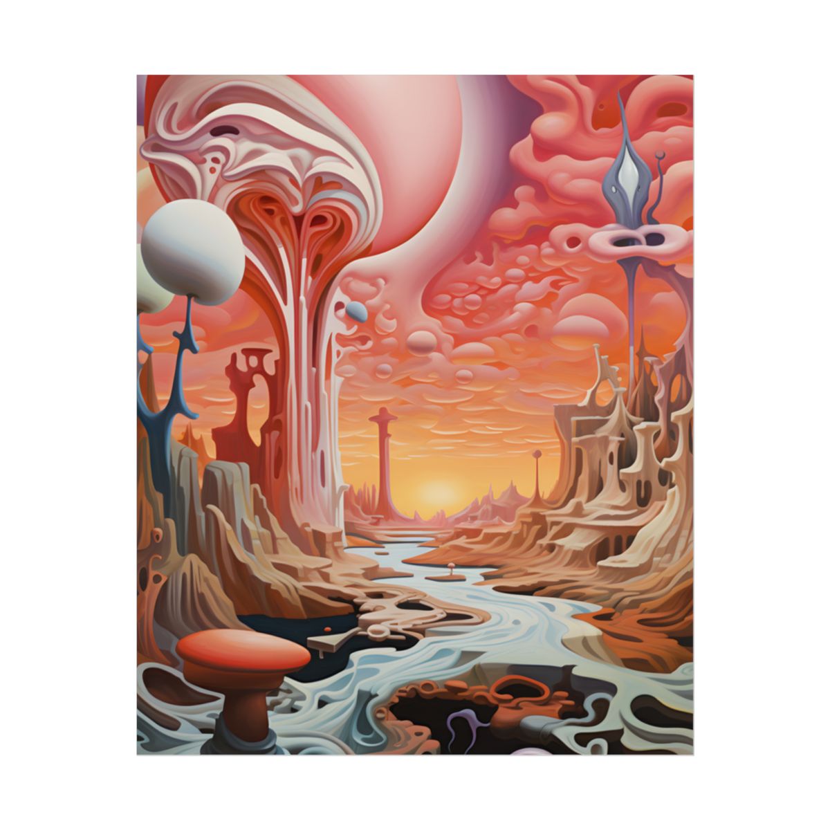 Surreal Dream World: Psychedelic Digital Art - Poster