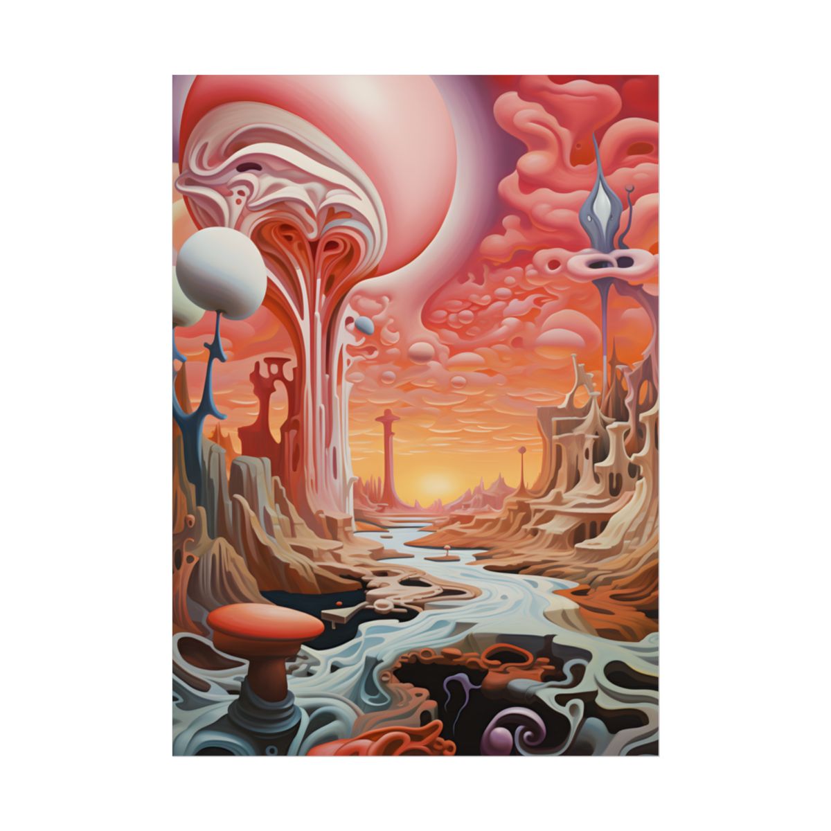 Surreal Dream World: Psychedelic Digital Art - Poster
