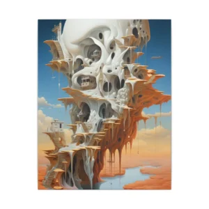 White Dome Structure in Desert Canvas Print