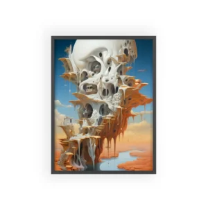 White Dome Structure in Desert Framed Poster