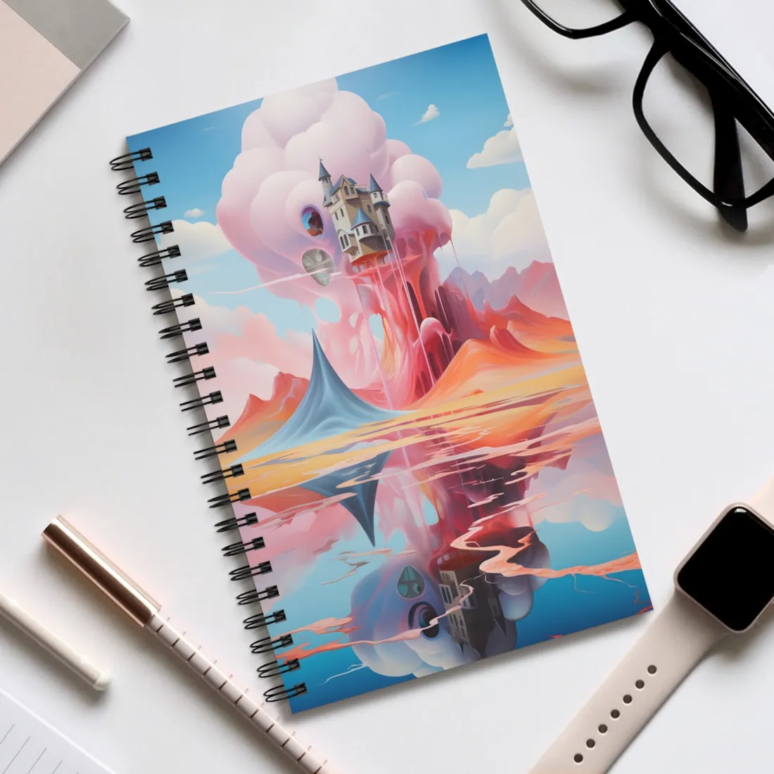 Surreal Dreamscape: Fantastical Landscape Art - Spiral Notebook