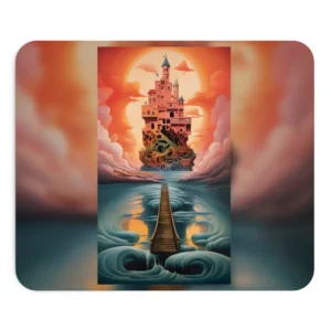 Pink Castle on Wooden Bridge Mouse Pad