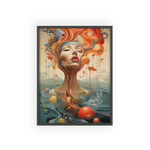 Woman’s Face Above Water Framed Poster