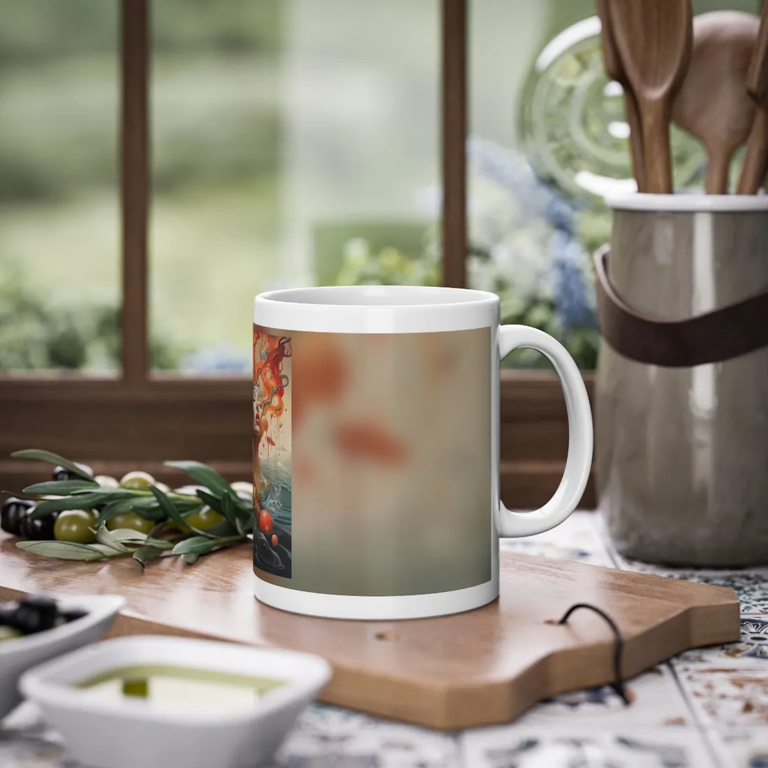 Surreal Dreamscape: Vibrant Psychedelic Colors - Mug