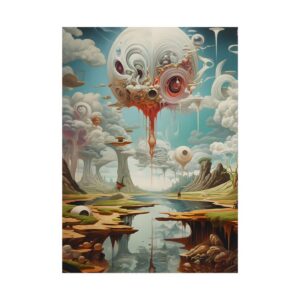 Surreal Landscape with Floating Eye Poster