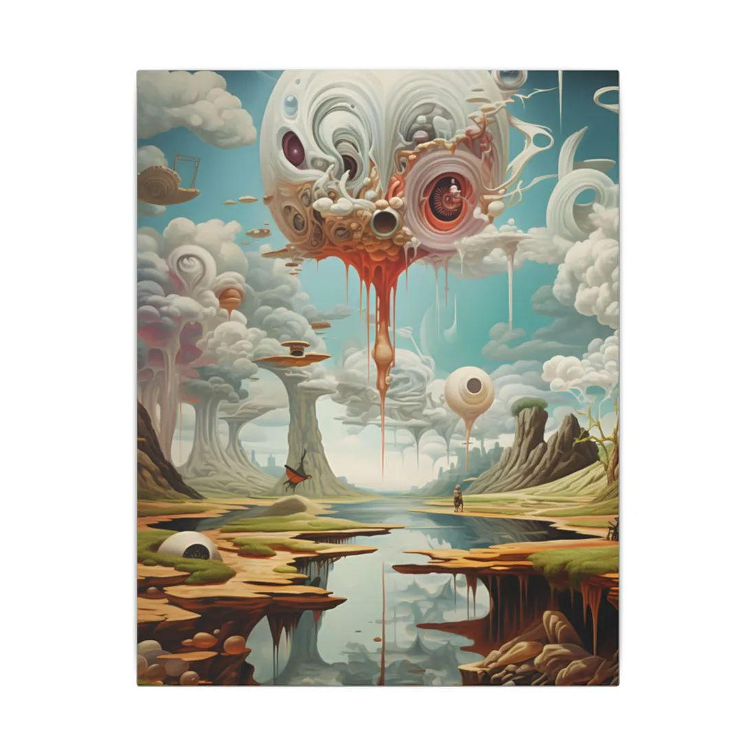 Surreal Dreamscapes: Psychedelic Rock Formation - Canvas