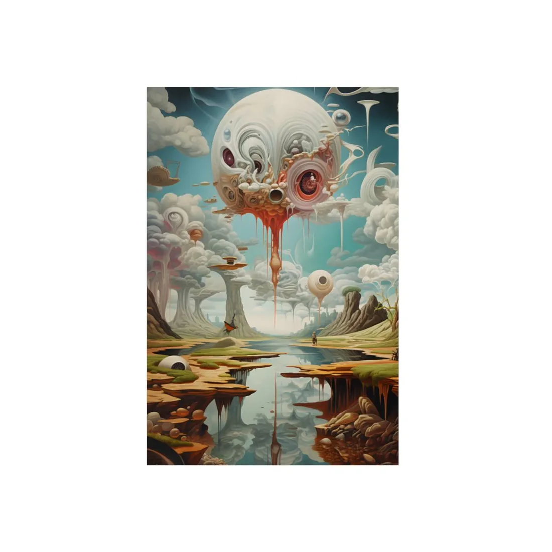Surreal Dreamscapes: Psychedelic Rock Formation - Metal Poster