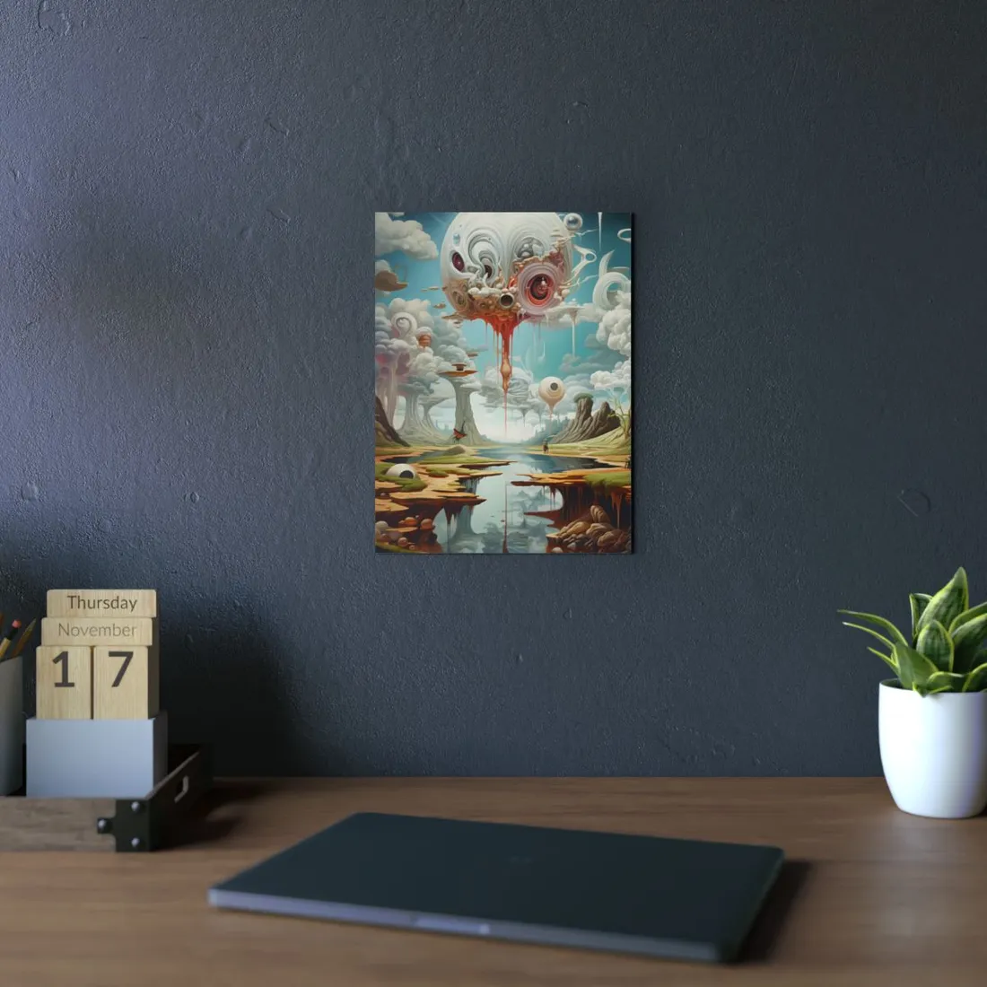 Surreal Dreamscapes: Psychedelic Rock Formation - Metal Poster