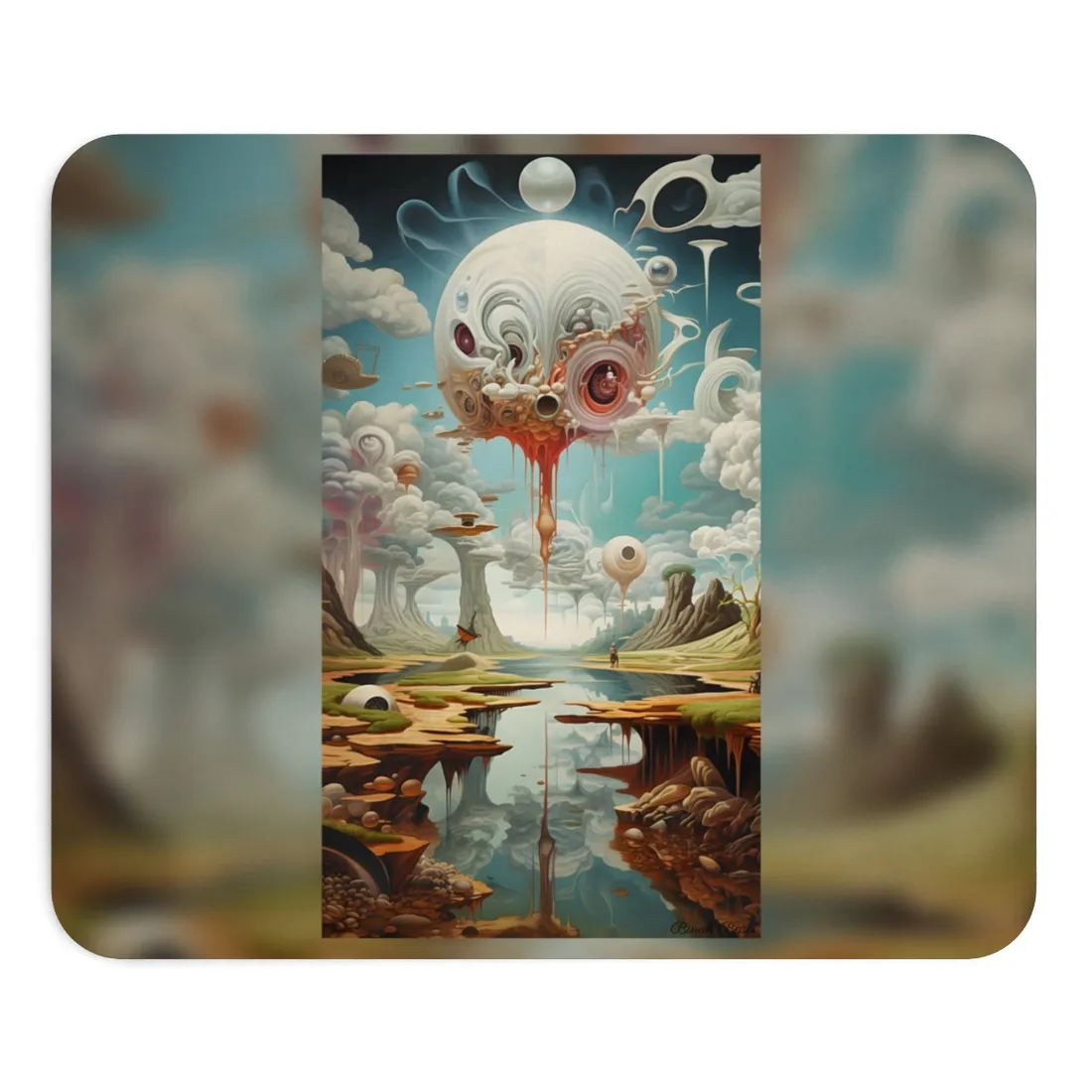 Surreal Dreamscapes: Psychedelic Rock Formation - Mouse Pad