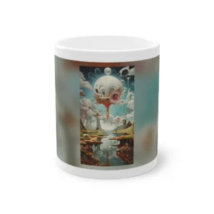 Surreal Landscape with Floating Eye Mug