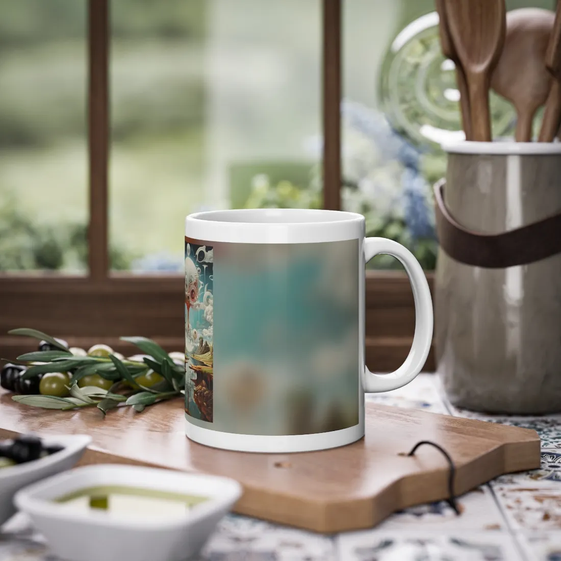 Surreal Dreamscapes: Psychedelic Rock Formation - Mug
