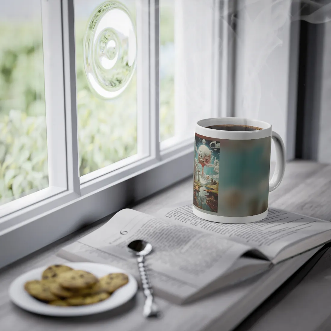 Surreal Dreamscapes: Psychedelic Rock Formation - Mug