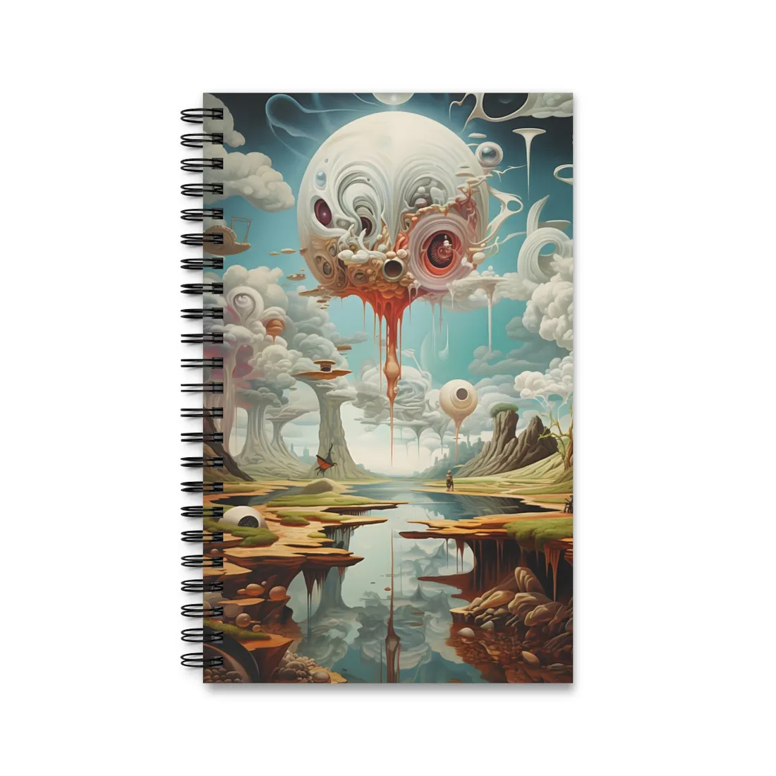 Surreal Dreamscapes: Psychedelic Rock Formation - Spiral Notebook