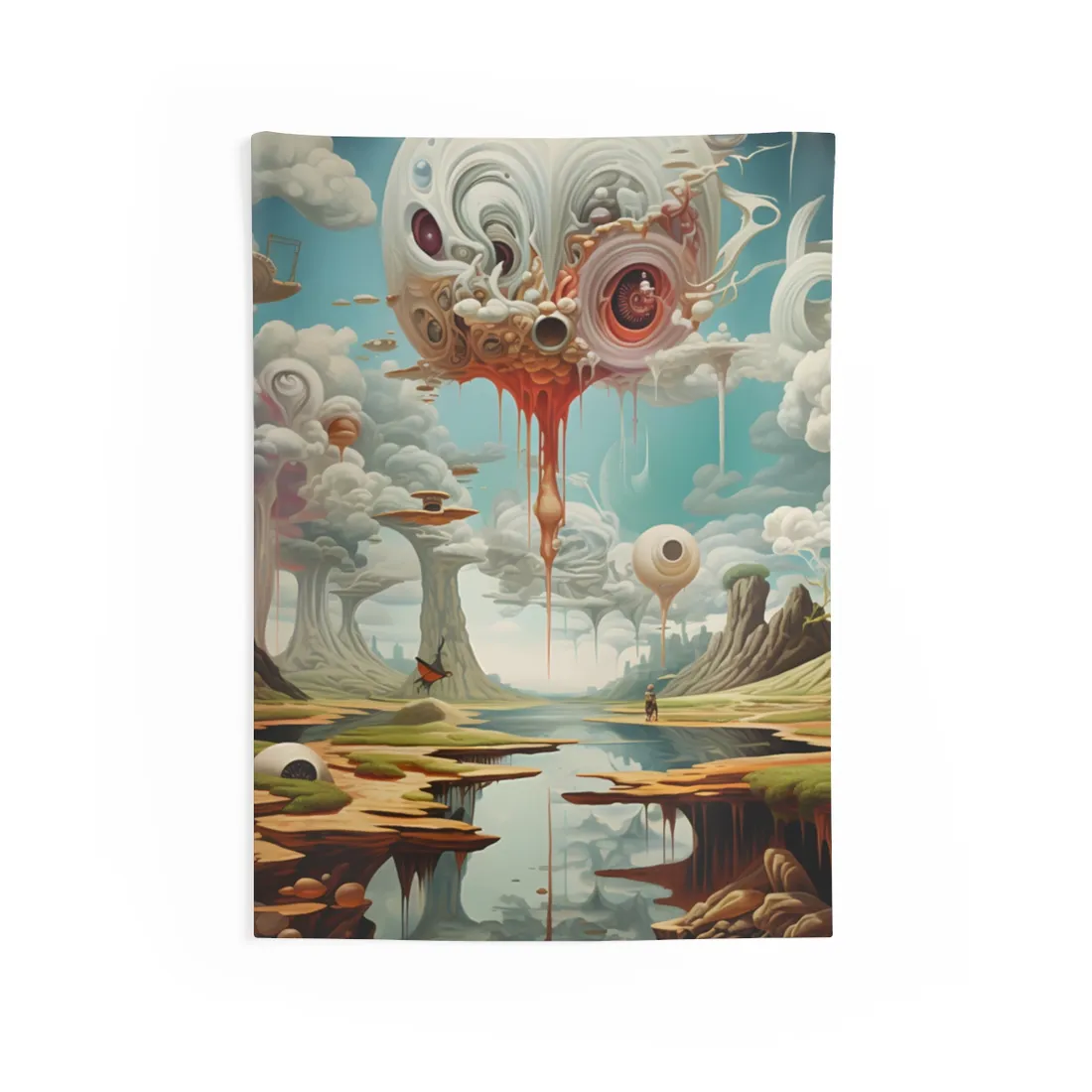 Surreal Dreamscapes: Psychedelic Rock Formation - Wall Tapestry