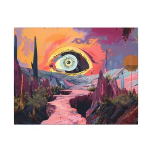 Giant Eye over Desert Canyon Canvas Print