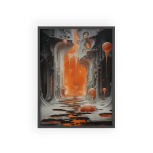 Dripping Orange Corridor Framed Poster