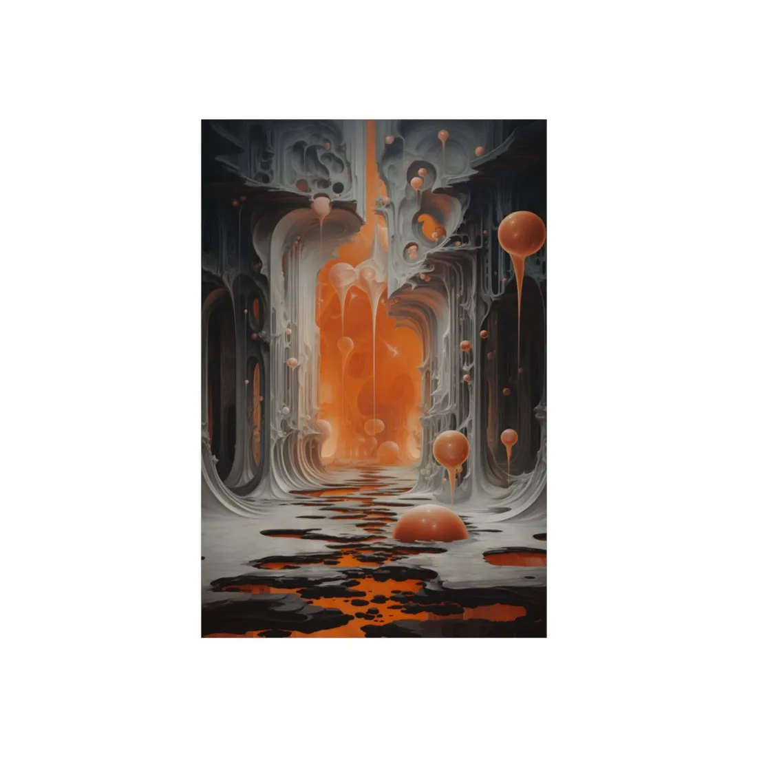 Surreal Fantasy: Tears in Reality with Portals Digital Art - Metal Poster