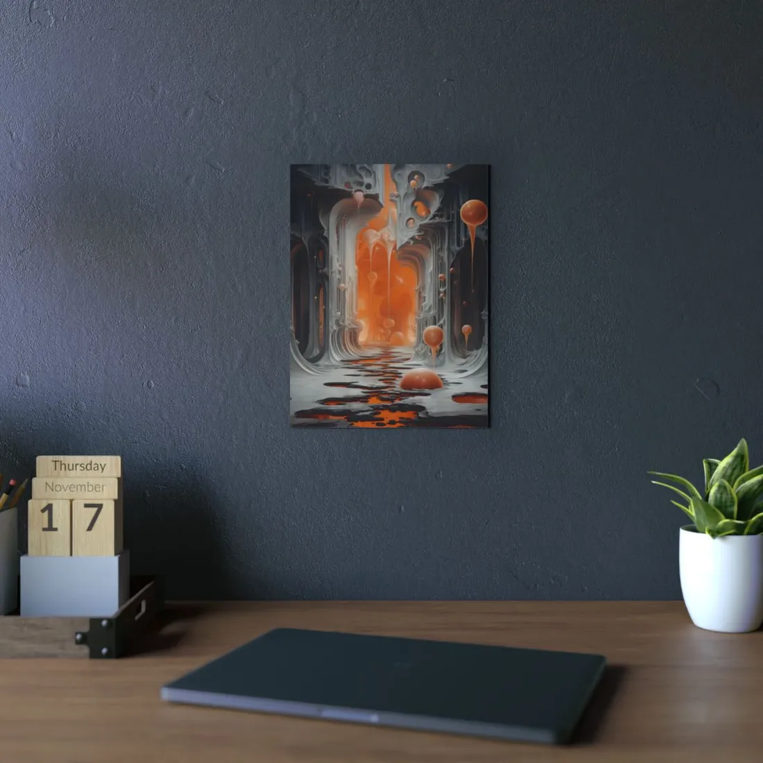 Surreal Fantasy: Tears in Reality with Portals Digital Art - Metal Poster