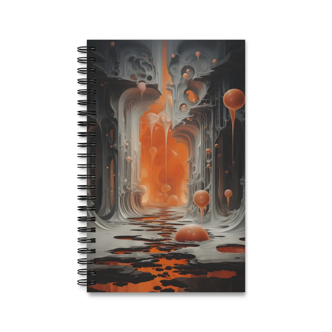 Surreal Fantasy: Tears in Reality with Portals Digital Art - Spiral Notebook