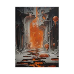 Dripping Orange Corridor Poster