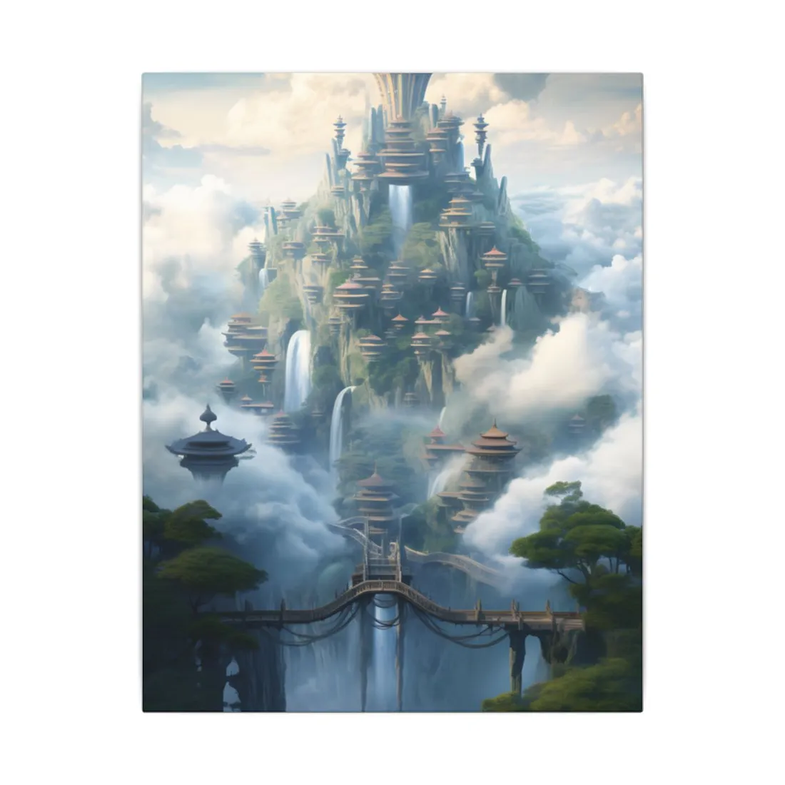 Surreal Floating City: Celestial Fantasy Realm - Canvas