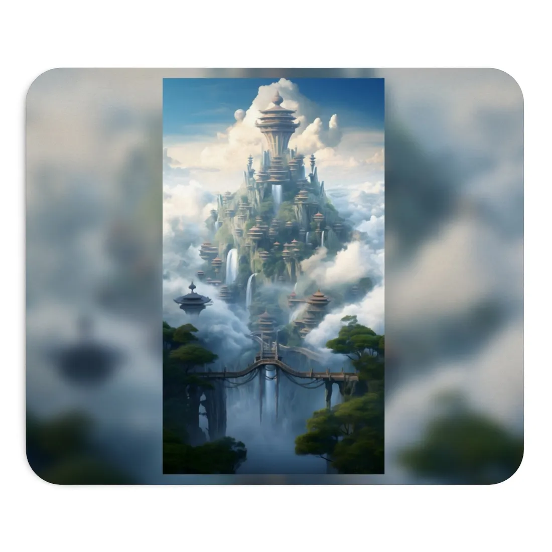 Surreal Floating City: Celestial Fantasy Realm - Mouse Pad