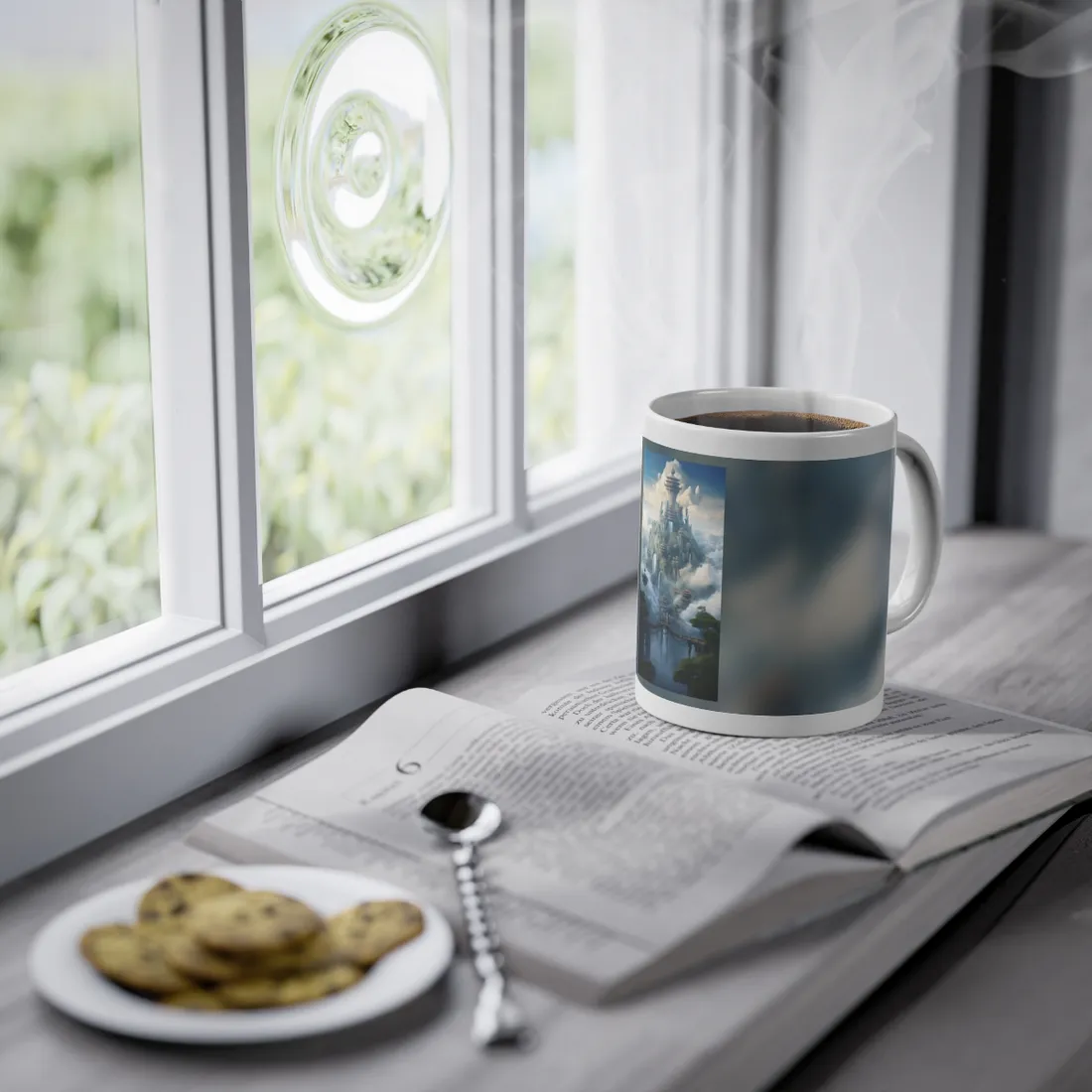 Surreal Floating City: Celestial Fantasy Realm - Mug
