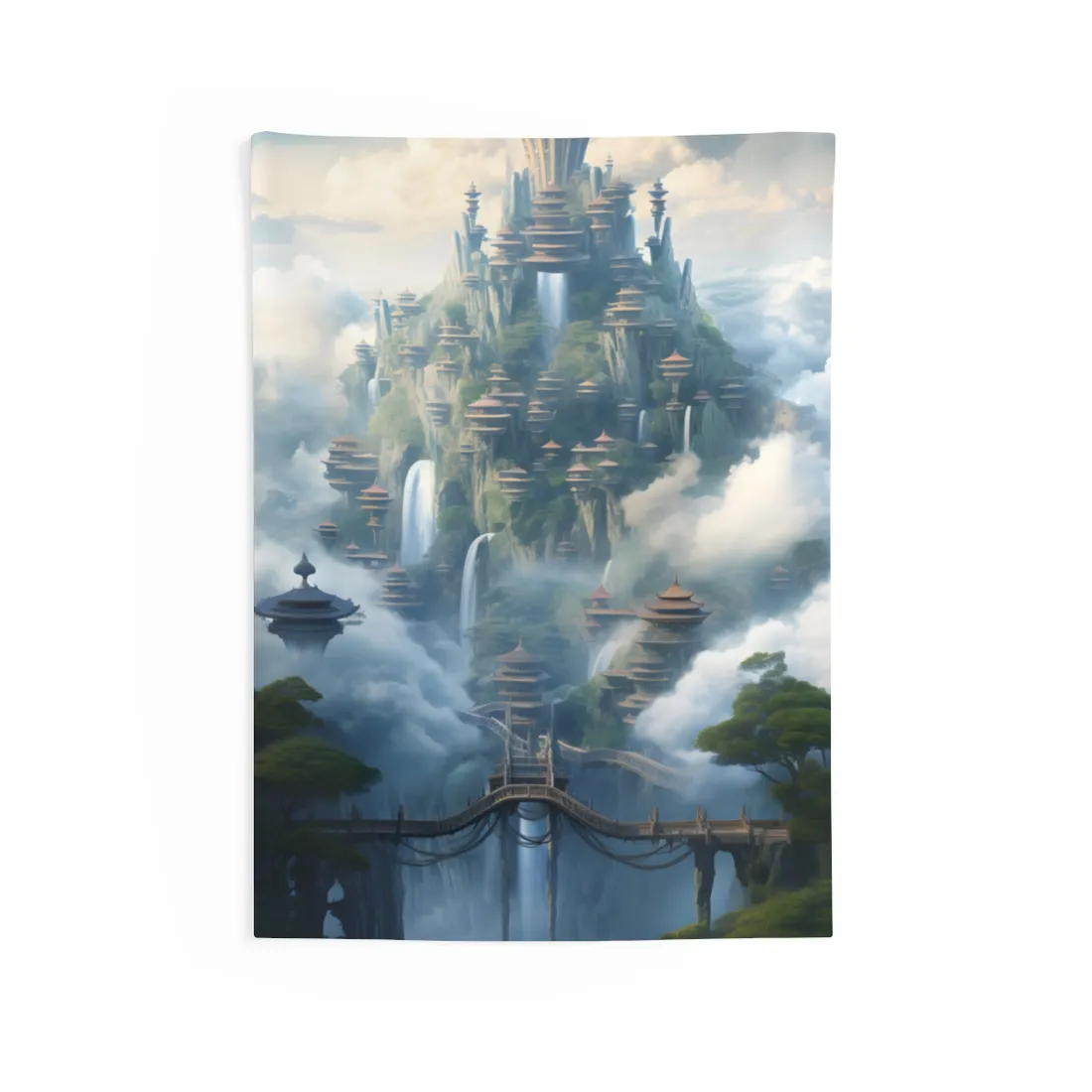 Surreal Floating City: Celestial Fantasy Realm - Wall Tapestry
