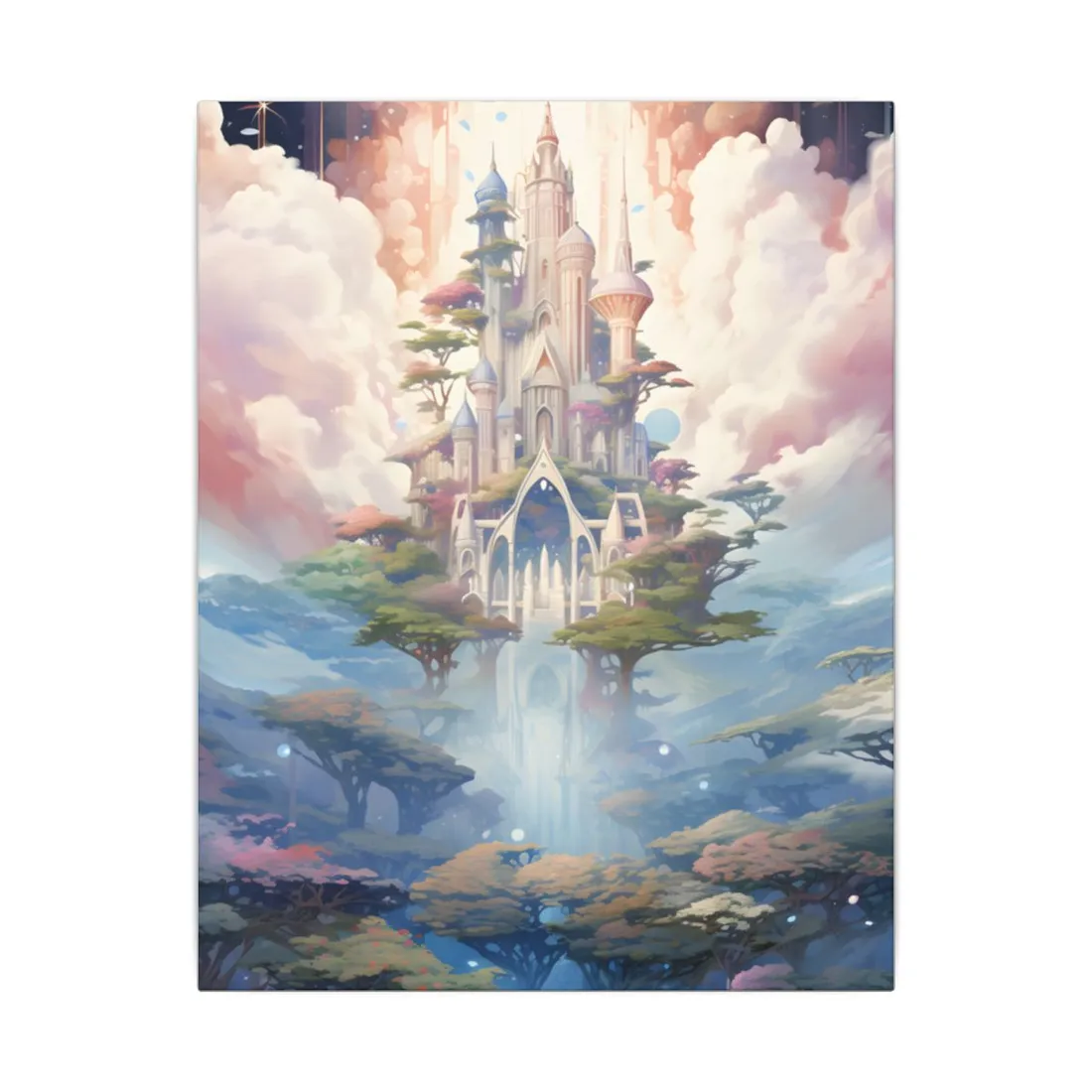 Surreal Floating City in Celestial Fantasy: A Dreamlike - Canvas