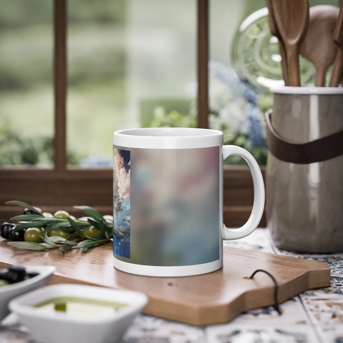 Surreal Floating City in Celestial Fantasy: A Dreamlike - Mug