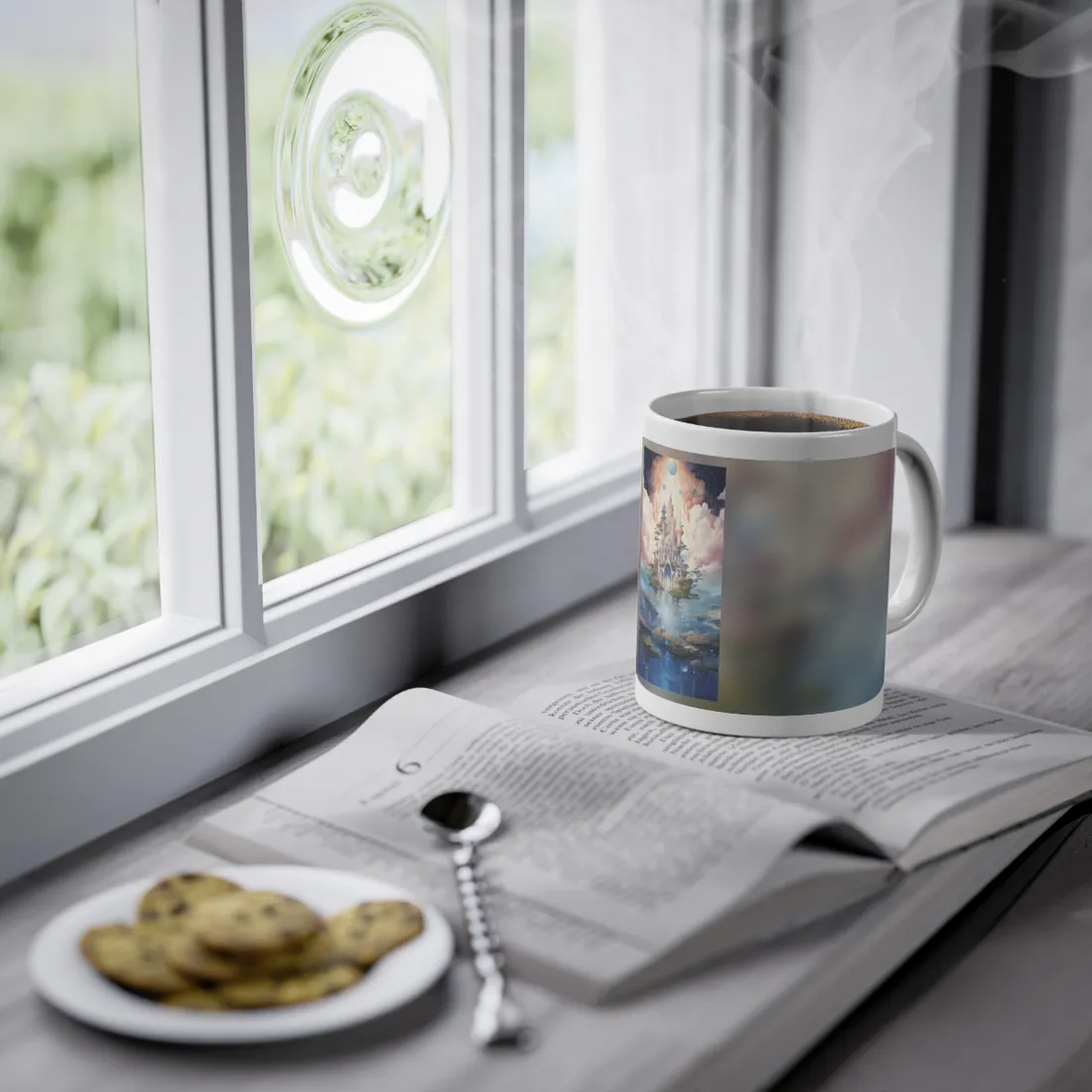 Surreal Floating City in Celestial Fantasy: A Dreamlike - Mug