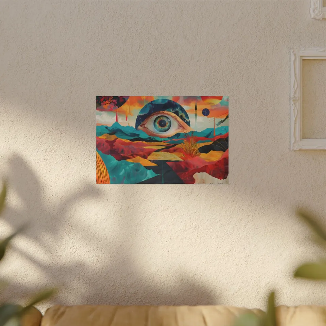 Surreal Landscape: Giant Eye in a Barren World - Canvas
