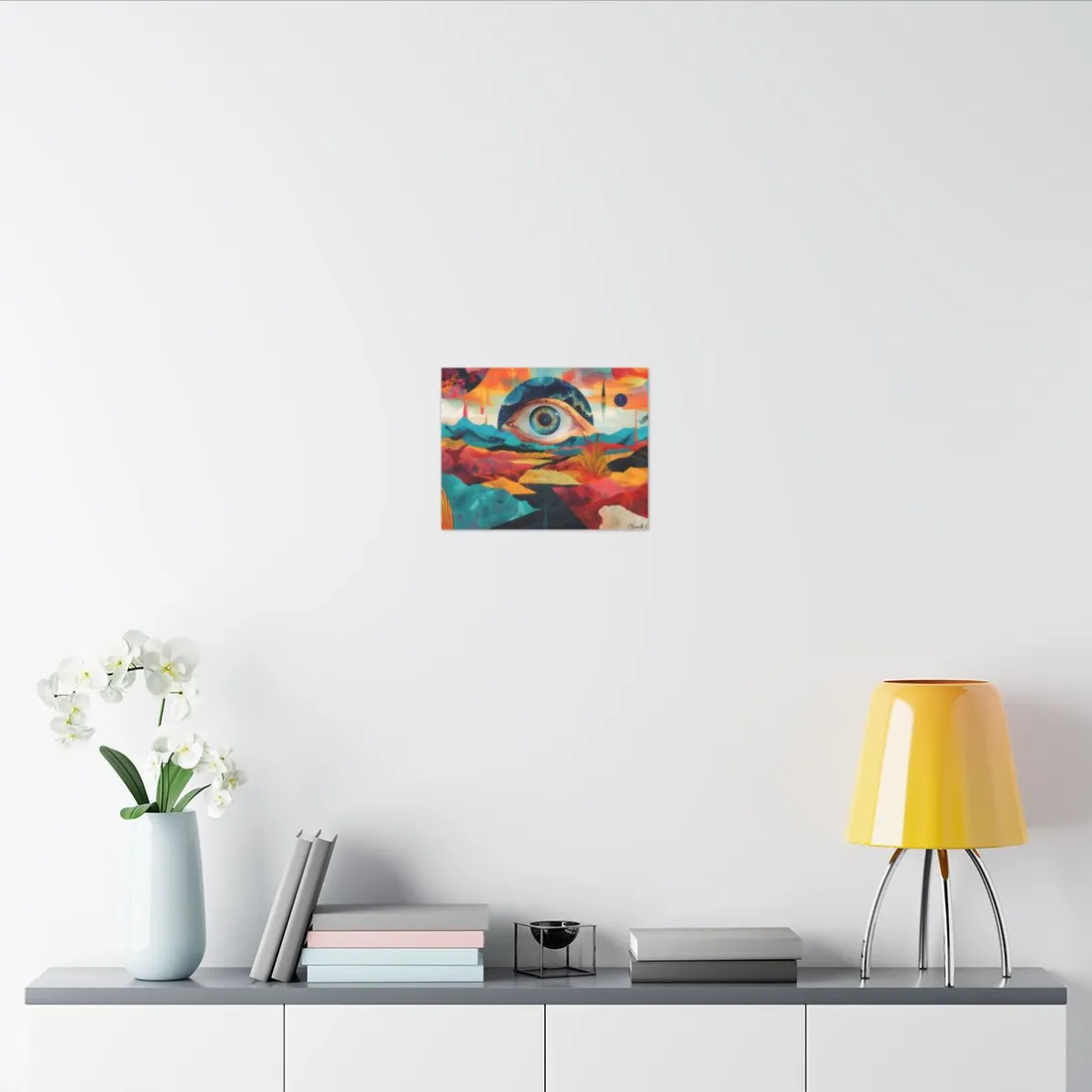 Surreal Landscape: Giant Eye in a Barren World - Canvas