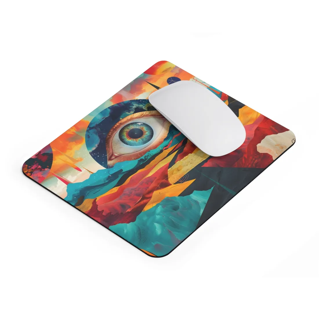 Surreal Landscape: Giant Eye in a Barren World - Mouse Pad