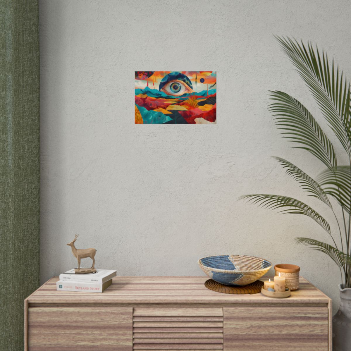 Surreal Landscape: Giant Eye in a Barren World - Poster