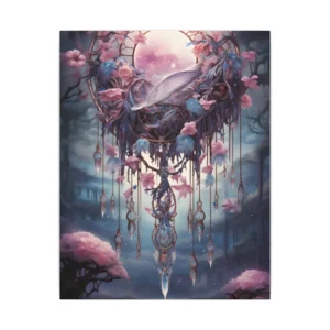 Dreamcatcher with Pink Blossoms Canvas Print