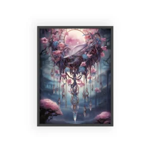 Dreamcatcher with Pink Blossoms Framed Poster