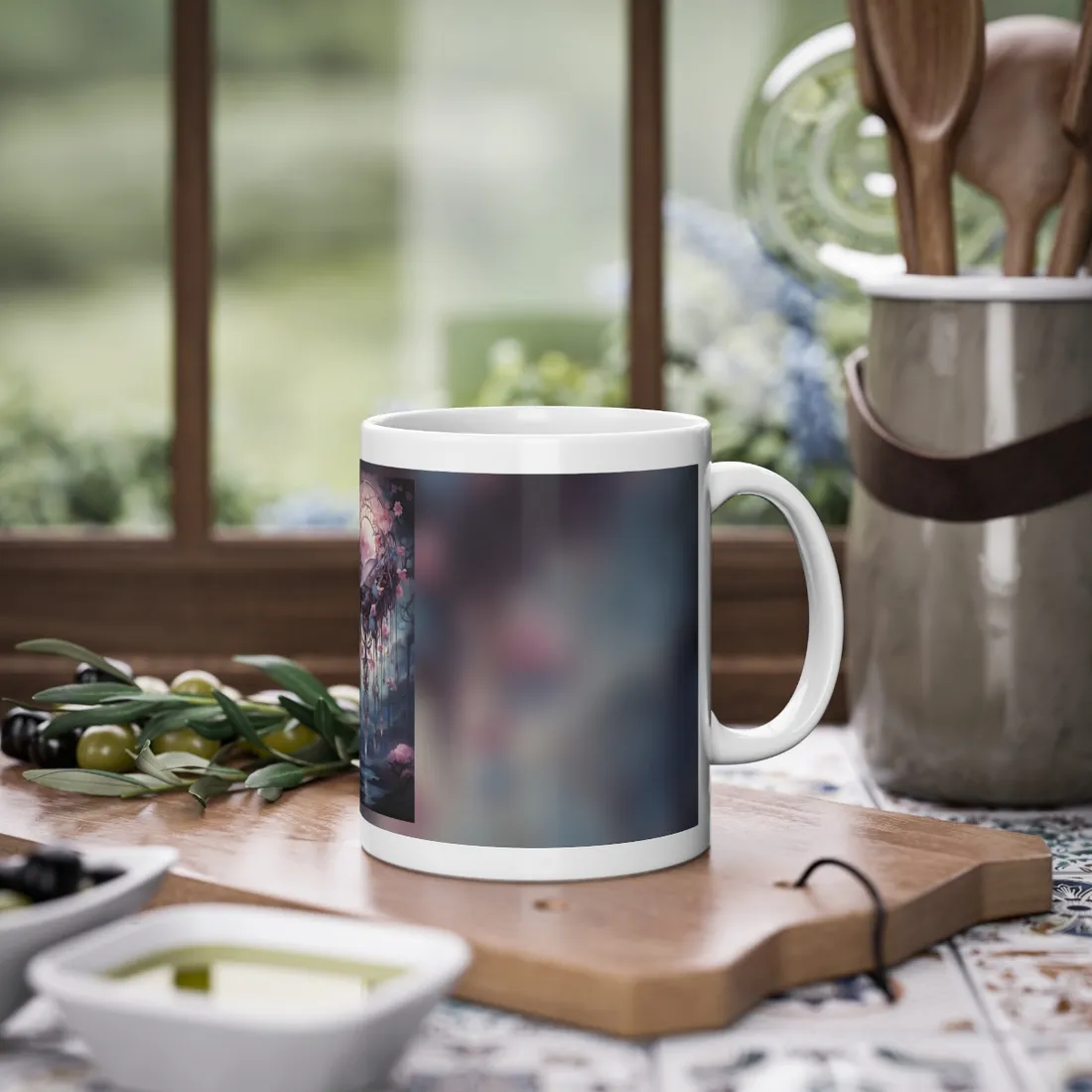 Surreal Landscape: Serene Tree in Vast Sky - Mug