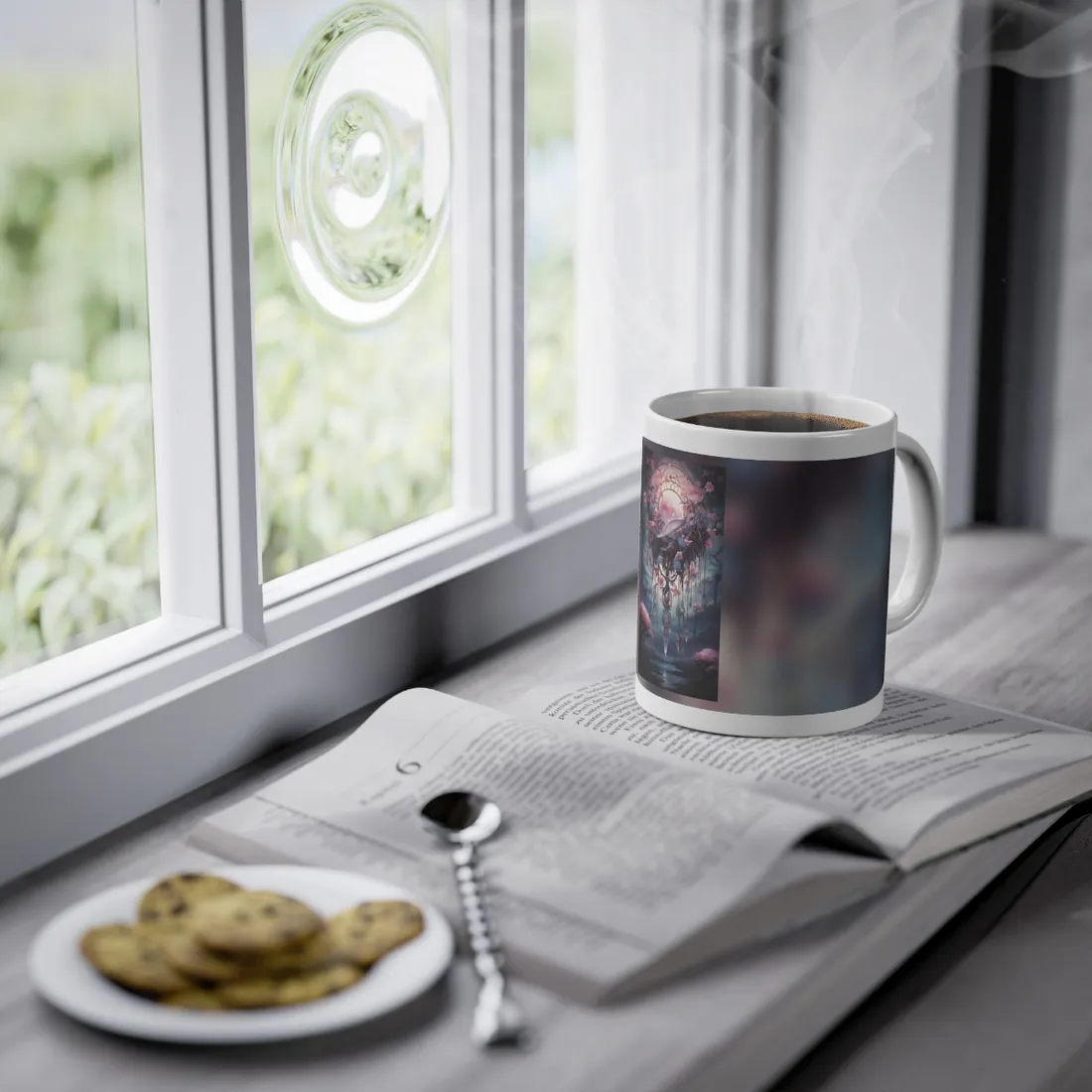 Surreal Landscape: Serene Tree in Vast Sky - Mug