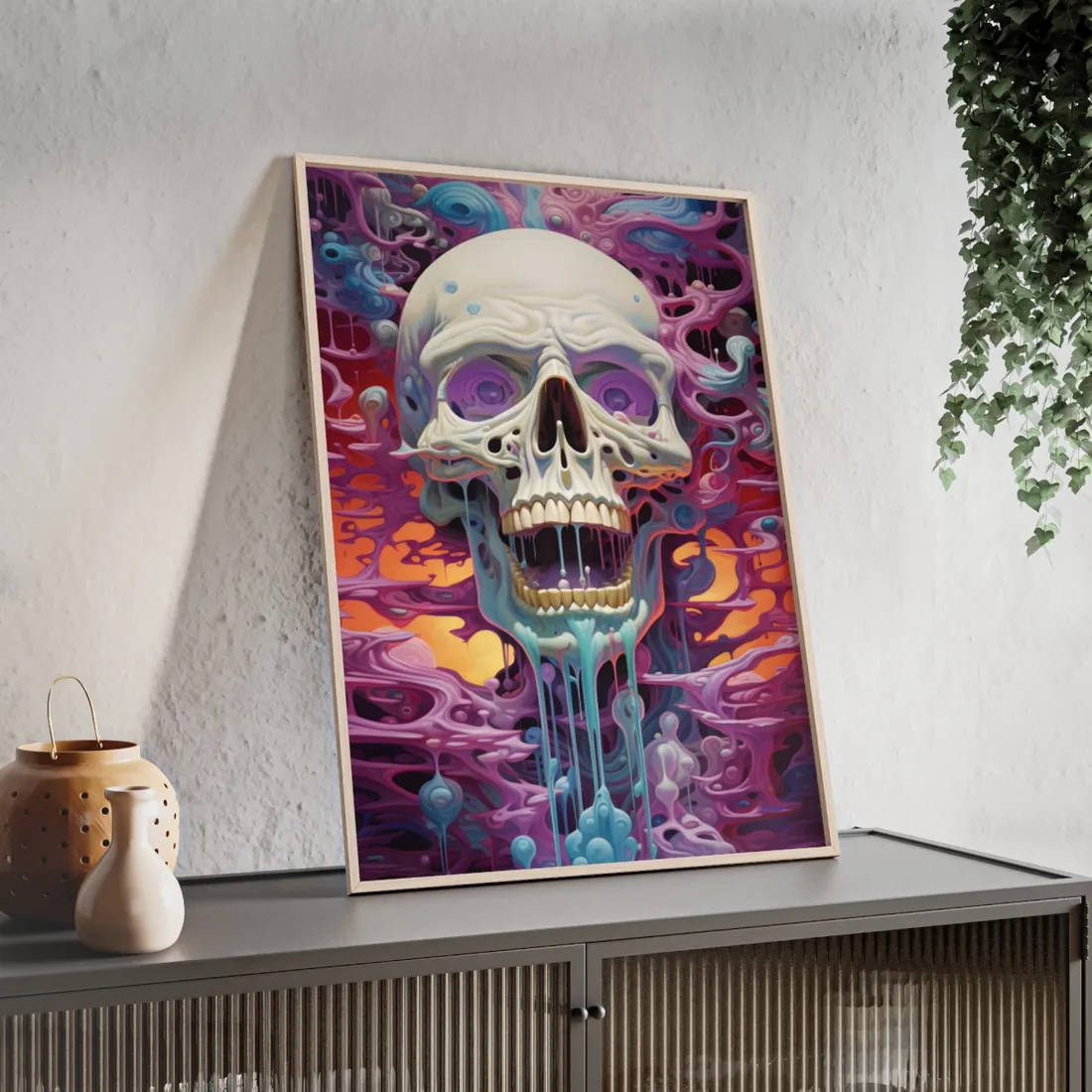 Surreal Landscape: Tears in Reality with 6 Portals and Rifts - Framed Poster
