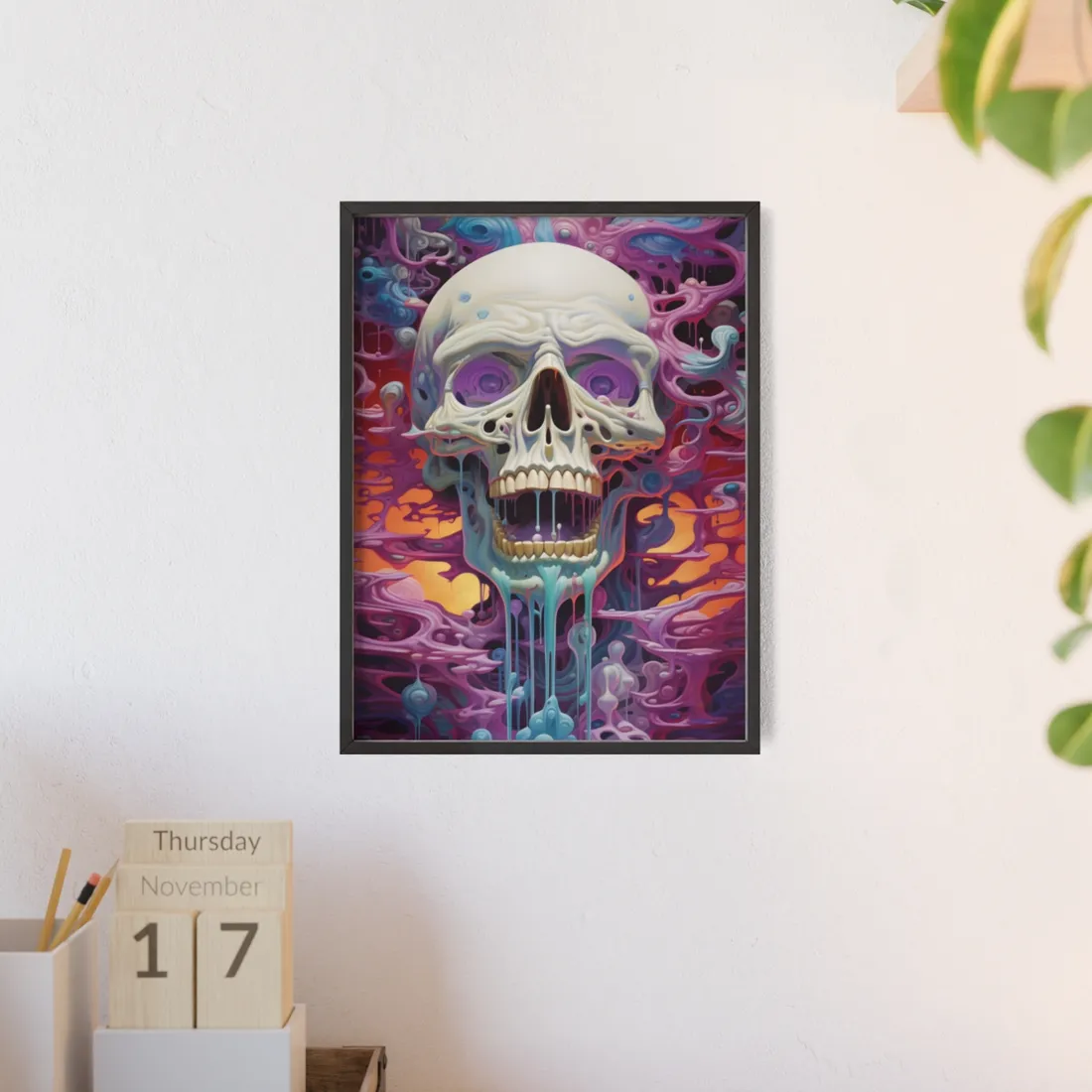 Surreal Landscape: Tears in Reality with 6 Portals and Rifts - Framed Poster